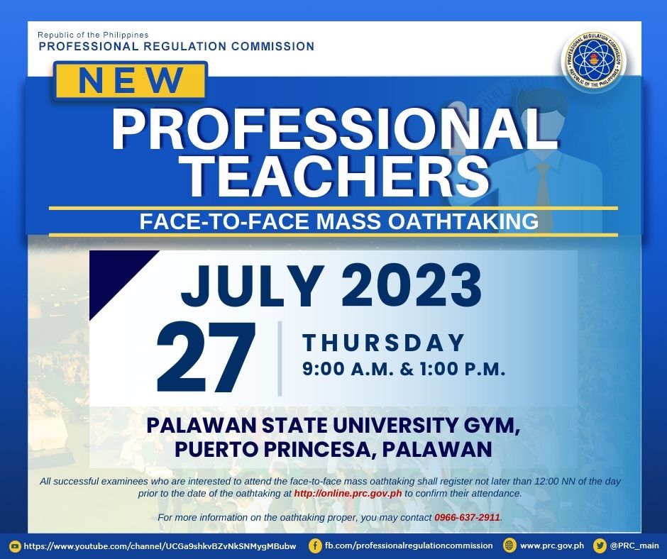 Face-to-Face Oathtaking of the New Professional Teachers | Professional ...