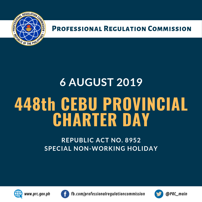 Suspension of Services in PRC Cebu on 6 August 2019 Professional