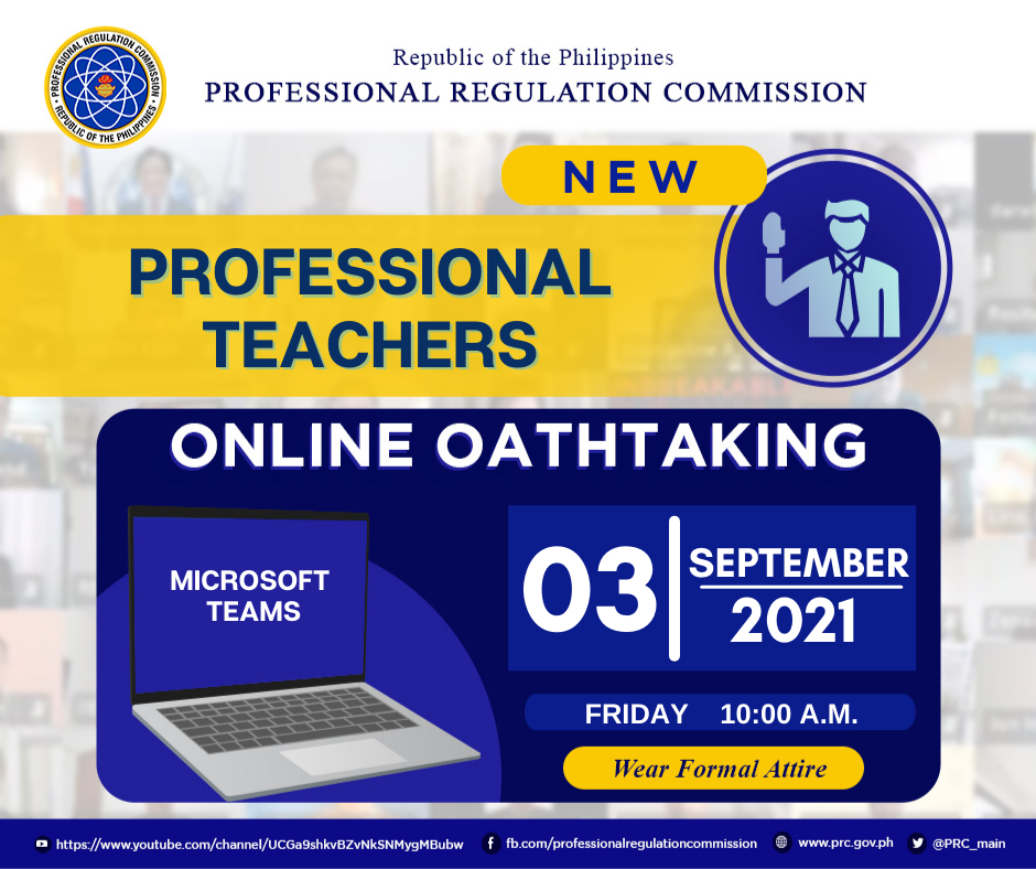 Online Oathtaking Of The New Professional Teachers Professional Regulation Commission